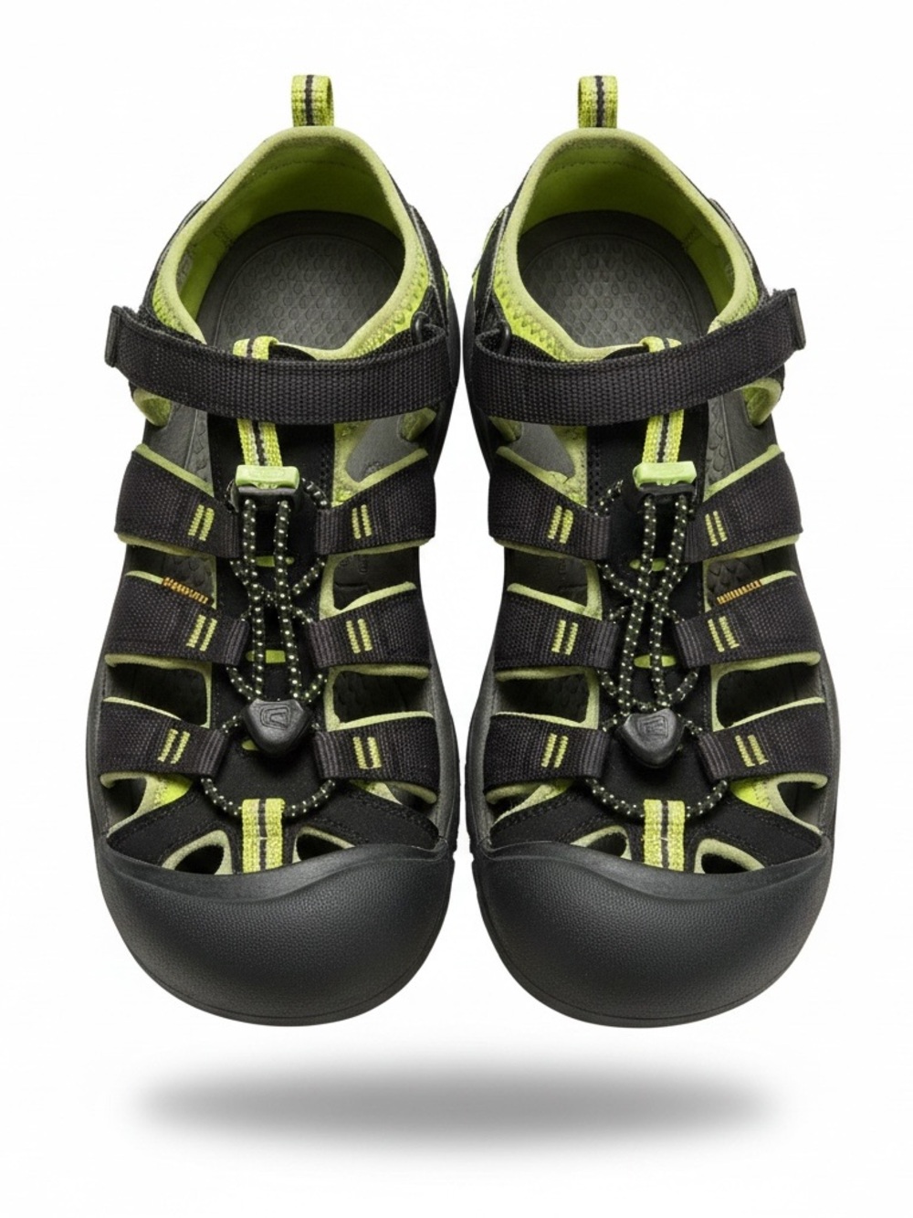 KEEN Newport H2 Water Sandals Youth 6 / Women 7.5-8 Black Lime Green 1009965